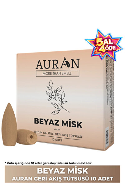 AURAN Beyaz Misk  Kokulu Geri Akış Tütsüsü konik Tütsü White Musk Backflow In...