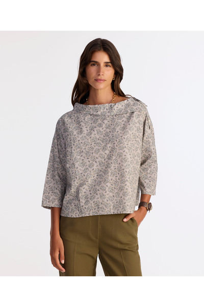 Yargıcı بلوزة عادية بأكمام طويلة وياقة قارب