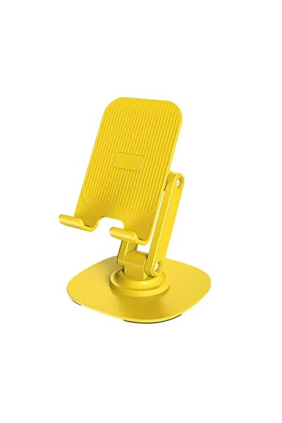 Choice حامل جوال أصفر محمول قابل للطي، يدور 360 درجة، يدعم سطح المكتب، ويدعم ...