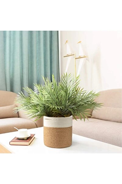 ModaCardin 20x20 Cm Decorative Jute Wicker Flower Pot Towel Holder Organizer