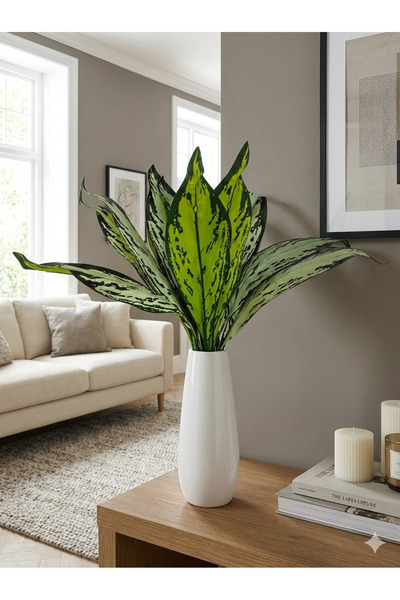 DDTREND Yapay Kılıç Aspilenyum Demeti 11 Dallı Bahçe Balkon Dekorasyon Vazo B...