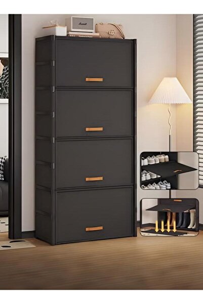 DOMEET رف أحذية من 9 طبقات، خزانة تخزين أحذية مقاومة للغبار مع أبواب، رف أحذي...