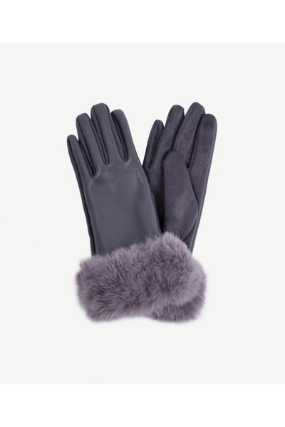 Yargıcı Bileği Kürklü Pu Eldiven