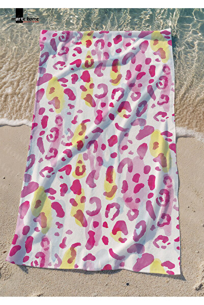 Marte Home الفهد الوردي - منشفة الشاطئ المطبوعة