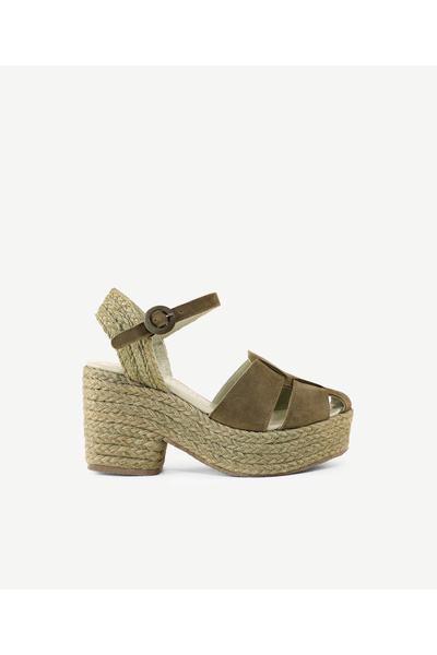 Yargıcı High Sole Leather Espadrille