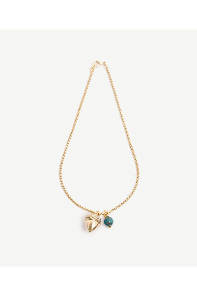 Yargıcı Turquoise and Charm Detailed Necklace