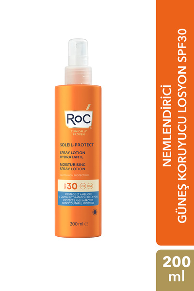 Roc Nemlendirici ve Yüksek Koruyucu Vücut Güneş Kremi SPF30 200 ml - Sprey Lo...