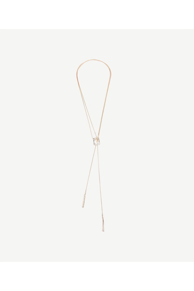 Yargıcı Kapama Detaylı Uzun Kolye