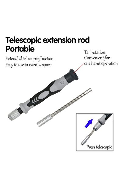 Tool 115 Parça Gümüş Renkli Hassas Tornavida Seti