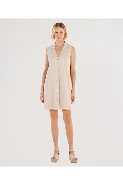 Yargıcı Ceket Yaka Kolsuz Kısa Yelek Elbise