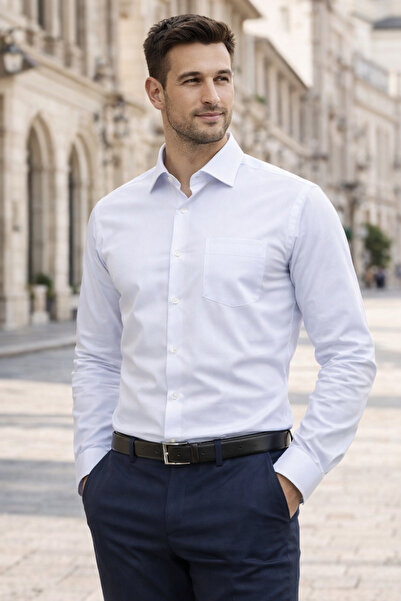 COLVIS MAN Klasik Uzun Kol Düz Gabardin Likra Takım Elbiselik Ofislik Klasik ...