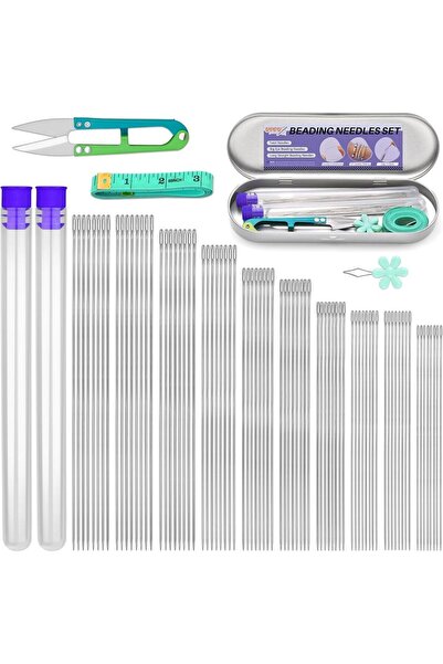 Choice مجموعة من 85/102 قطعة من إبر الخرز، خيوط خرز طويلة مستقيمة، إبر تطريز ...
