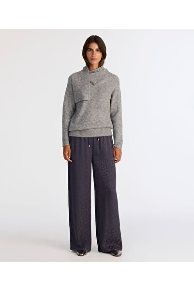 Yargıcı Regular Shawl Collar Long Sleeve Sweater