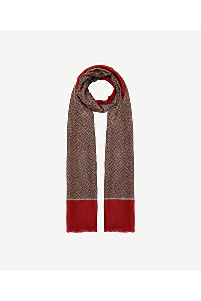 Yargıcı Geometrik Desenli Yün Şal