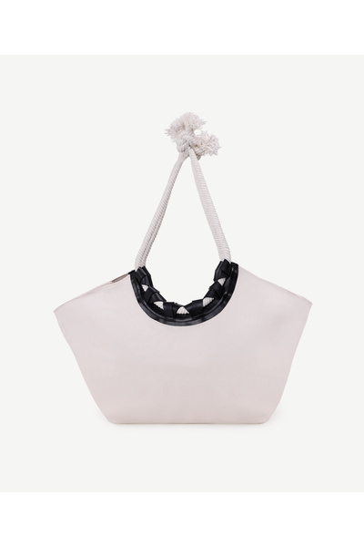 Yargıcı حقيبة الشاطئ مع تفاصيل الحبل