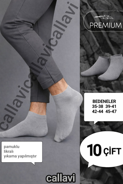 CALLAVI Erkek patik çorap pamuklu 10 çift