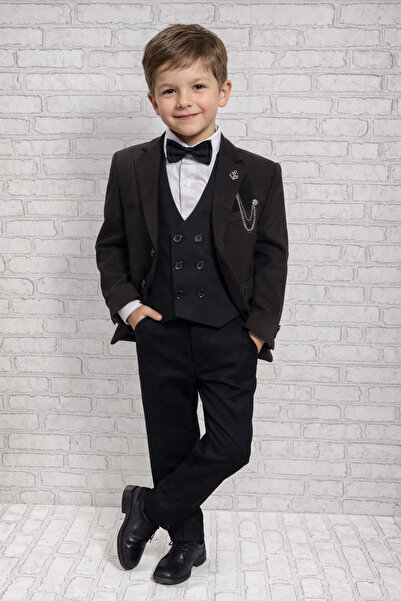 HAYTA Costum Vestă Set Cămașă Catifea 5ani-10ani