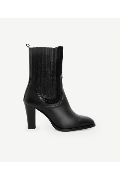 Yargıcı Soft Leather Heeled Boots with Rubber Detail