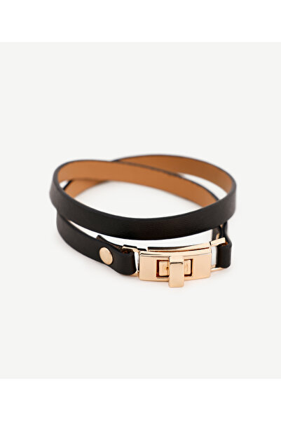 Yargıcı Leather Bracelet with Lock Detail