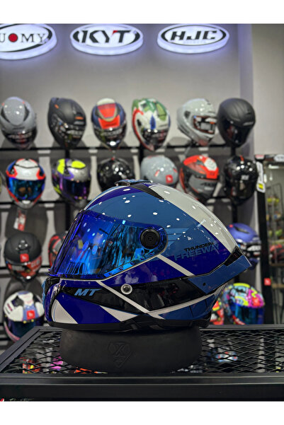 MT Helmets THUNDER 4 GLOSS BLUE KASK (ŞEFFAF VİZÖRLÜ)