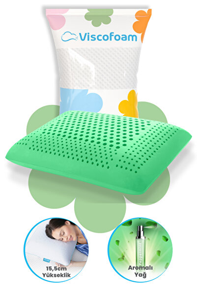 Viscofoam Aroma Terapi Hava Kanallı Ortopedik Yastık Visco Yastık Nane 60x40x...