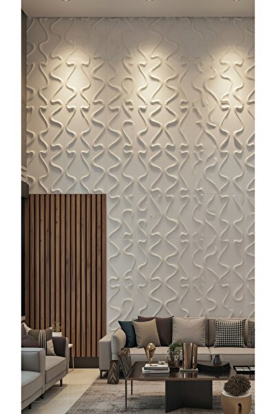 Duvarım 3 Boyutlu Boyanabilir PVC Duvar Paneli Safran (50-50 cm 4 adet-1 metr...