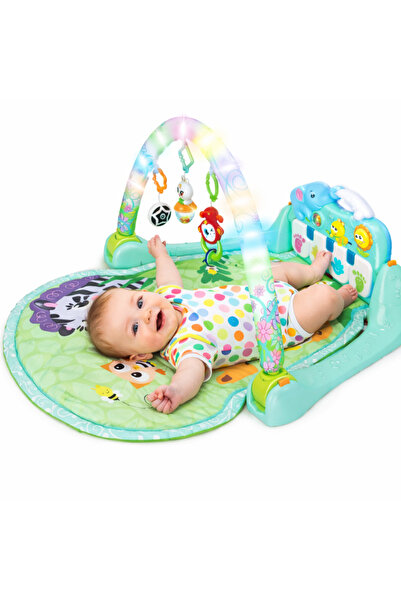 smile toys Saltea Interactiva pentru Bebelusi 4-in-1 cu Pian Muzical, Lumini ...