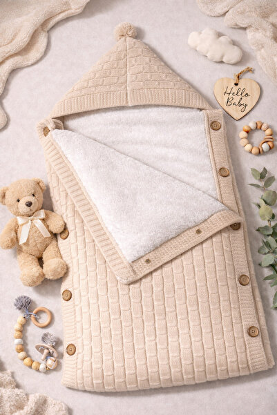 UmBaby Triko Bebek Battaniye &kundak Welsoft Elyaflı +şapka Hediyelik