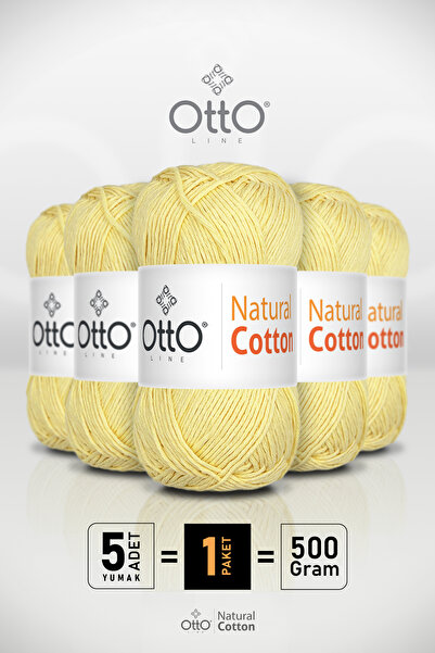 Otto Natural Cotton - Yellow - 5 Pack - 2Mm/100Gr/200M - Cotton Punch (Punch)...