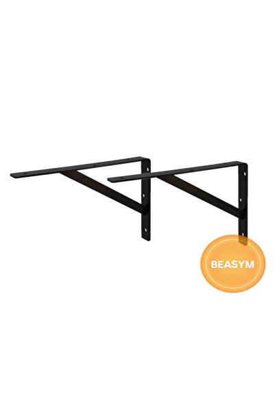 Beasym Ağır Yük Raf Altı Ayak Raf Tutucu Destekli L Demir 30x15 Cm Siyah Mont...