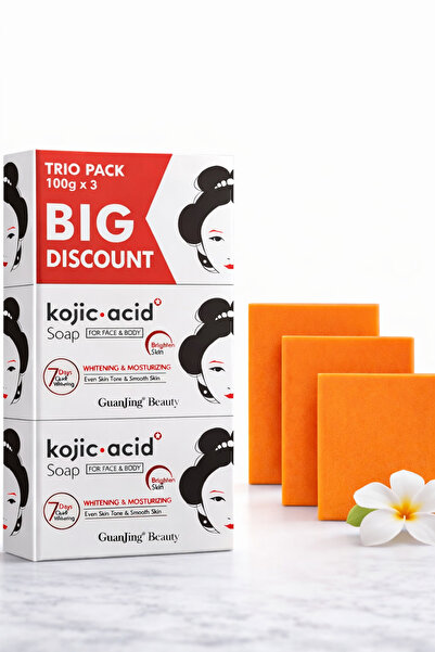 KOJIC ACID تفيح توحيد لون البشرة صابون كوجي سان 100 غرام (عبوة من 3 قطع)