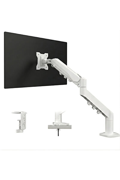 Coverzone 17–32 İnç Amortisörlü Tekli Pivot Monitör Kolu,Gazlı Yaylı, 2–9 Kg,...