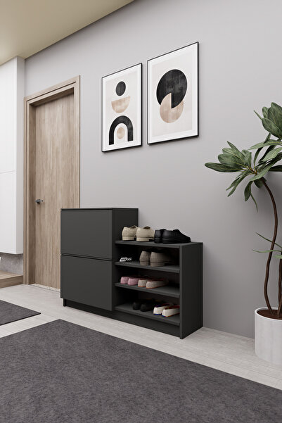 Mirobi Rukka Düşer Kapak Ayakkabı Dolabı Antrasit