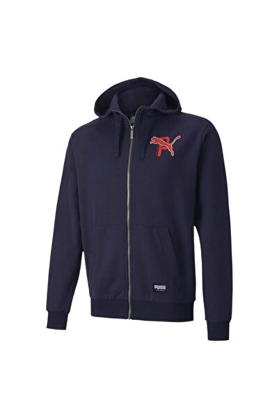 Puma Мъжки суитшърт ATHLETICS FZ HOODIE FL, тъмносин, 101119425