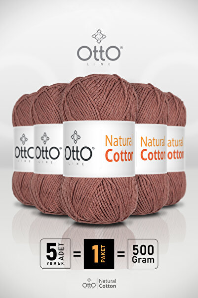 Otto خيط قطني طبيعي - قرفة - عبوة من 5 قطع - 2 مم/100 جرام/200 متر - خيط قطني...