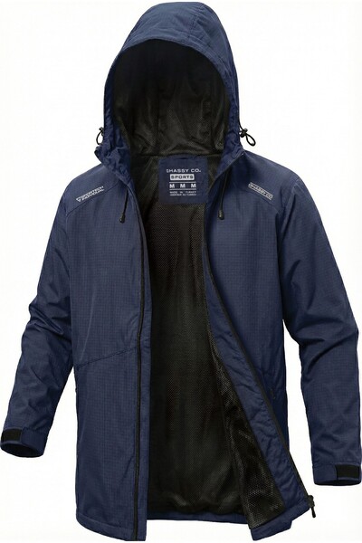 GHASSY CO. Men's Windbreaker/Raincoat Outdoor Shoulder Detailed Transitional ...