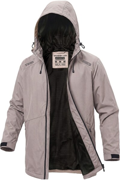 GHASSY CO. Men's Windbreaker/Raincoat Outdoor Shoulder Detailed Transitional ...