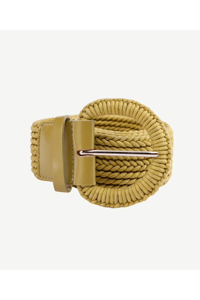 Yargıcı Cotton Elastic Belt with Wide Buckle Detail