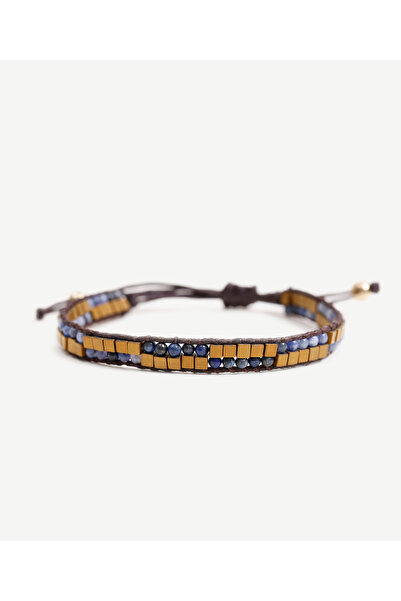 Yargıcı Bead Detailed Leather Bracelet
