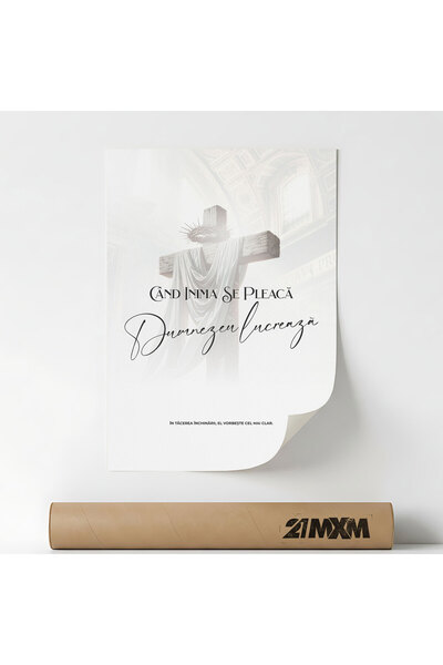 21mxm Tablou Religios – Fara Ramă pe Pânză Mată - Dumnezeu Lucreaza