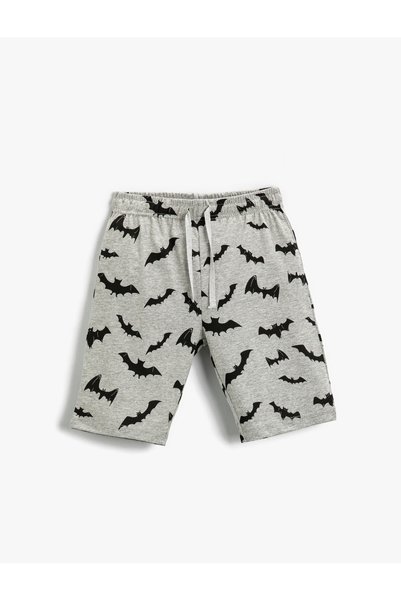 Koton Batman Printed Licensed Shorts Cotton with Drawstring Waist