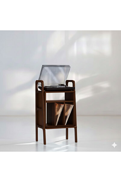 Woodesk Lyric, Ahşap Kitaplık Ve Pikap Standı, 90x50