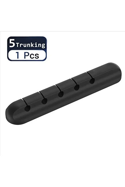 Choice Black 5 holes Self-adhesive Power Cord Fixing Clamp Office Winder Data...