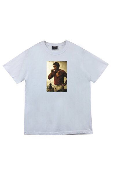 fame-stoned Скарфейс Тоні Монтана з принтом, унісекс, 100% бавовна, біла футб...