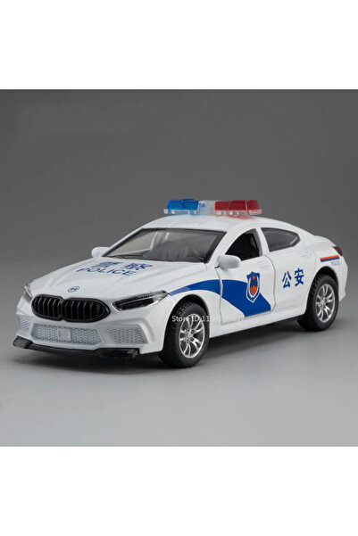 Choice سيارة شرطة M8 بيضاء بمقياس 1:32، نموذج لعبة سيارة شرطة صغيرة M8 مصنوعة...