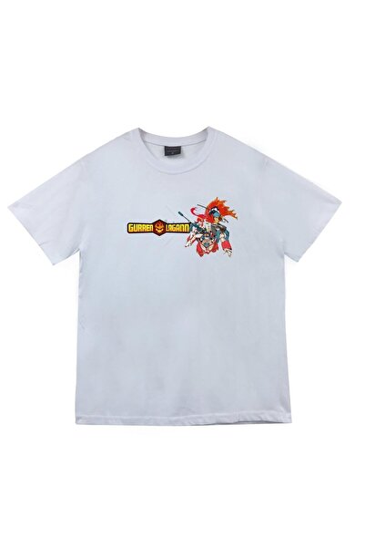 fame-stoned Tengen Toppa Gurren Anime Štampano Unisex 100% pamuk Bela T-shirt