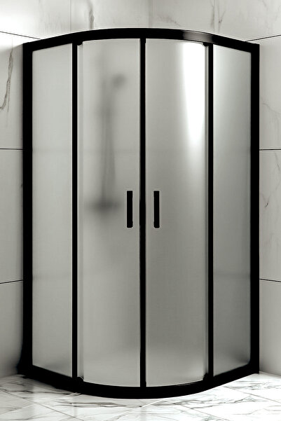 Durul Duşakabin Oval 5mm Siyah Profil Buzlu H.190 Cm