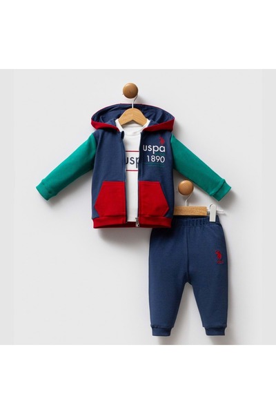 U.S. Polo Assn. Kids طقم سويت شيرت رجالي من US POLO مكون من بغطاء رأس قطع بال...