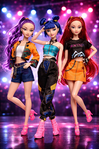 Impact Vision Set 3 papusi K-POP Devil Hunter Girls Impact Vision®, 3 piese, ...