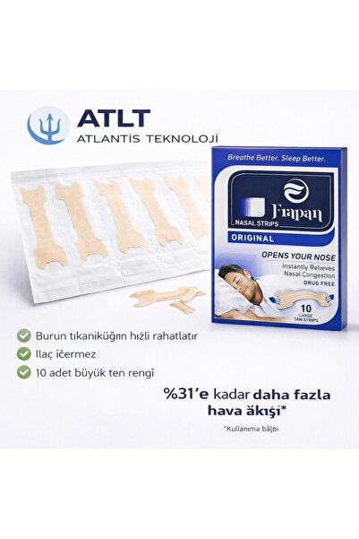 FRAPAN BURUN BANDI 10 ADETLİ YAPIŞKANLI KUMAŞ HORLAMA ÖNLEYİCİ BAND UYKU BANDI